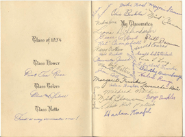Class of 1934 signatures